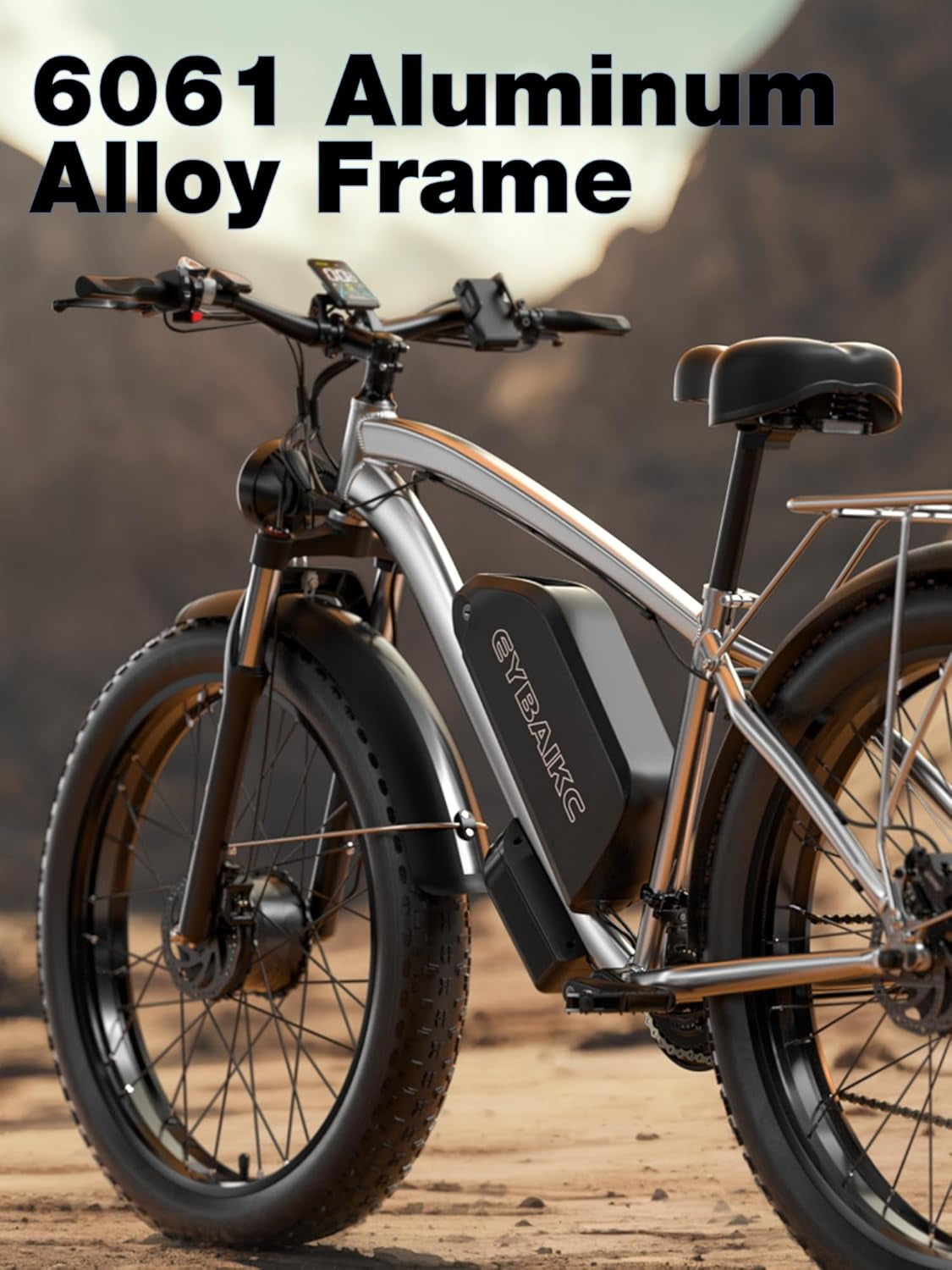 Dual Motor Peak 5000W Electric Bike for Adults, 52V32Ah Battery 100Miles Range, 40-45MPH E-Bike, 24" X4.0 Fat Tire, Hydraulic Disc Brake, Electric Mountain/Hunting Bicycle, UL 2849